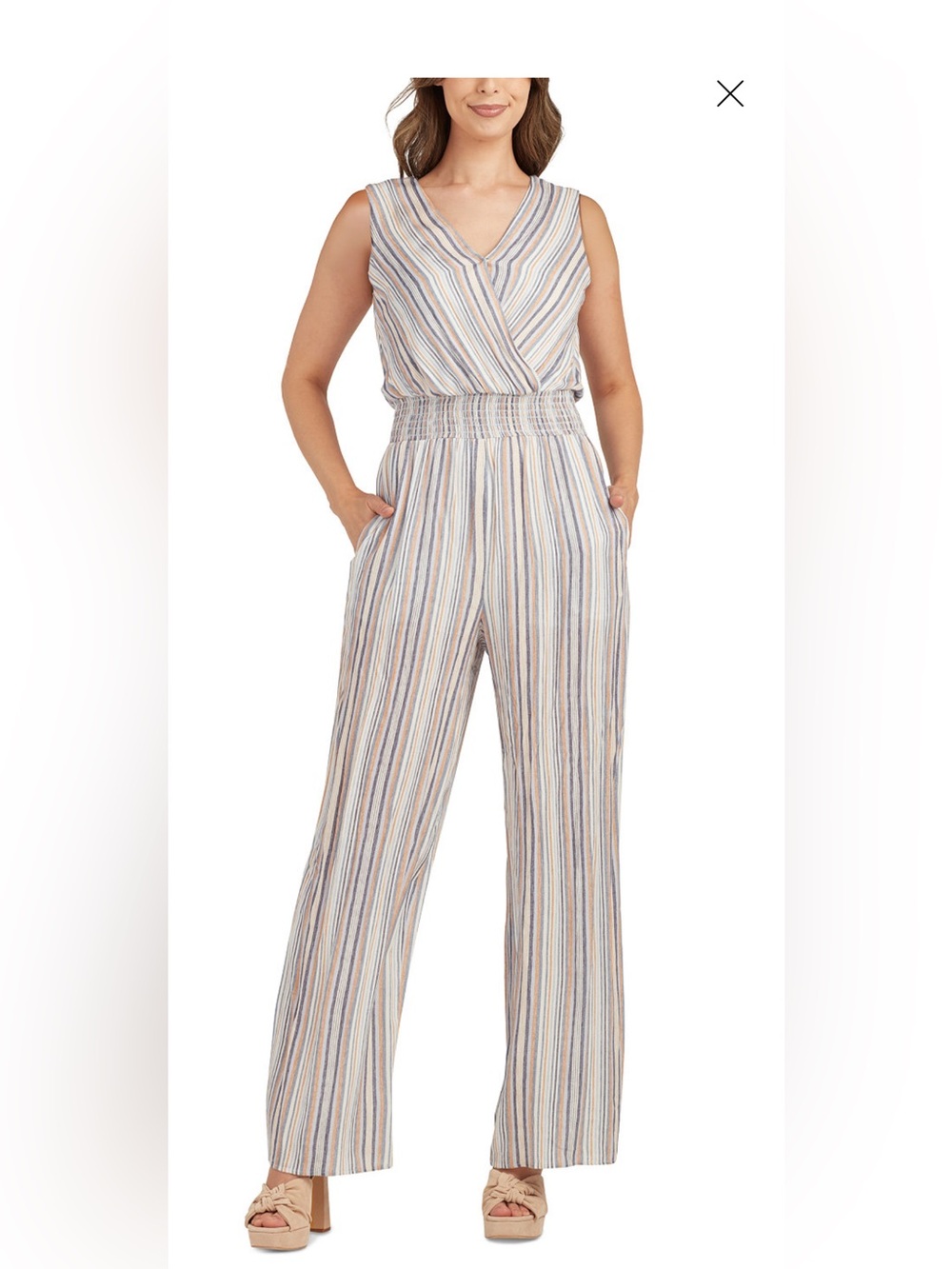 BCX Multicolor Striped Sleeveless Jumpsuit
